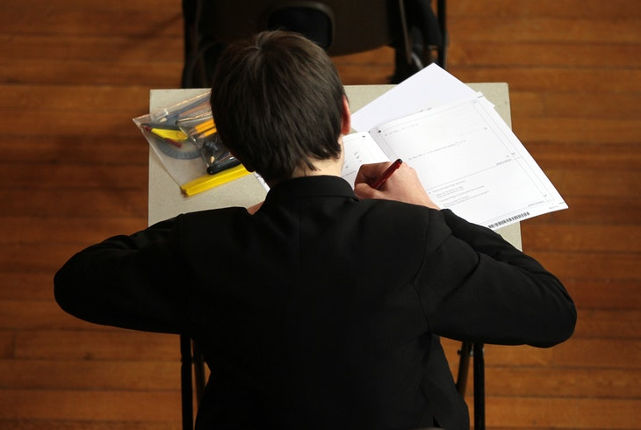 child sitting a gcse exam