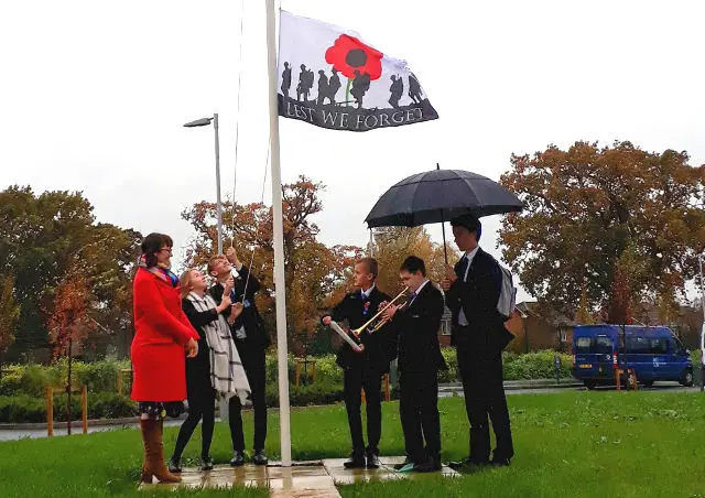 ryde academy remembrance raising the flag