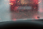 rain on car window