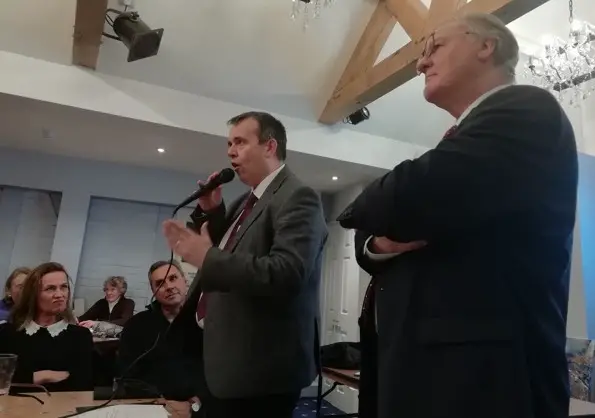 Chris Ashman and Stuart Hutchinson address the meeting