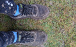 Glen Jones' muddy shoes after completing his first marathon of 2019