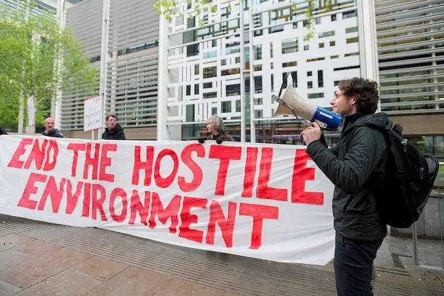 hostile environment protest banners by wdm