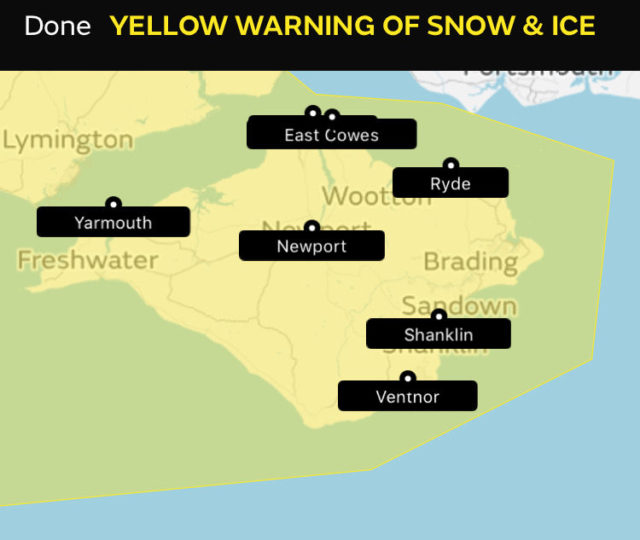 yellow warning of ice and snow