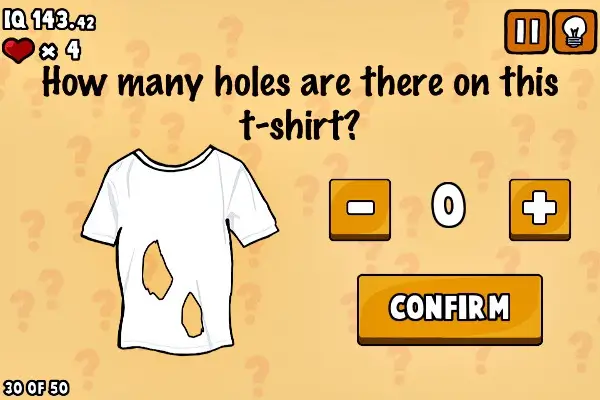 how many holes in t shirt quiz