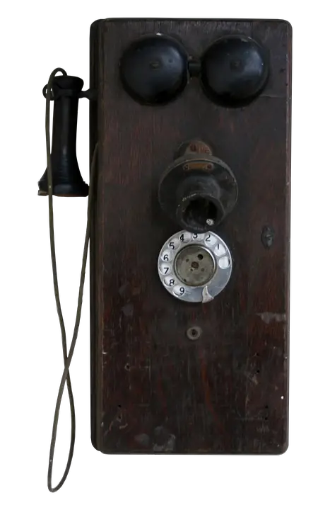 old wall mounted telephone 