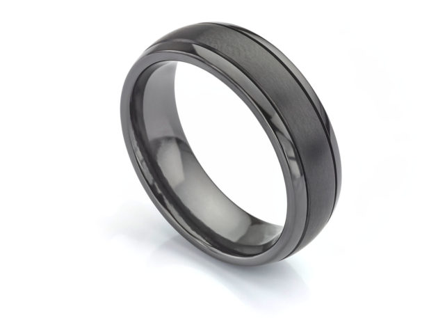 Black Zirconium wedding ring from Serendipity Diamonds