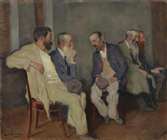 The Conversation - a painting by Arnold Lakhovsky 