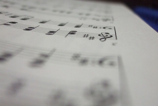 sheet music close up