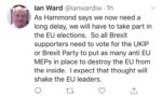 Ian Ward's Tweet about Brexit
