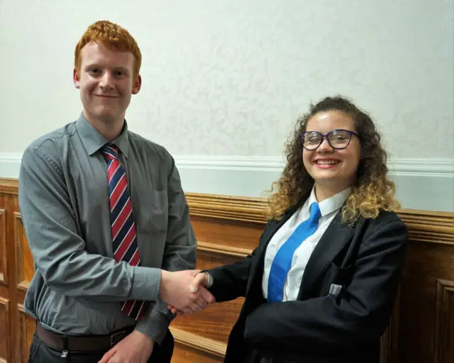 Isle of Wight Youth Council, New Chair Owen Buchan (left) and India Dale deputy