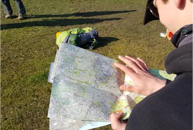 Person looking at a map