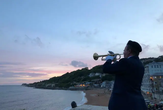 D-Day 75 - William playing the evening colours