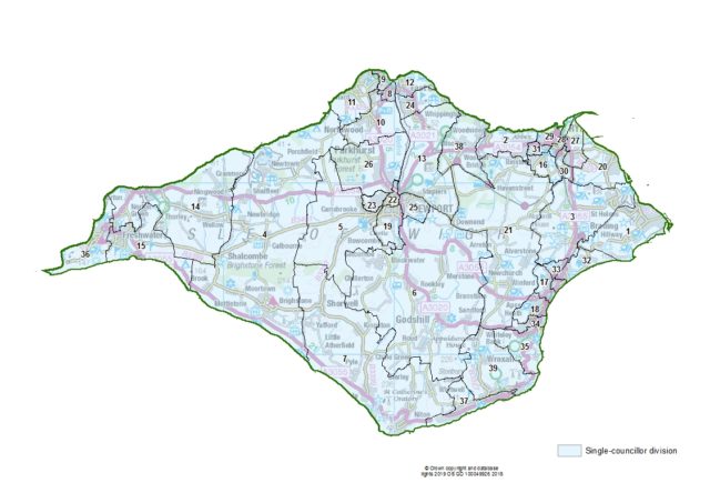 The final recommendations or Isle of Wight council ward boundaries