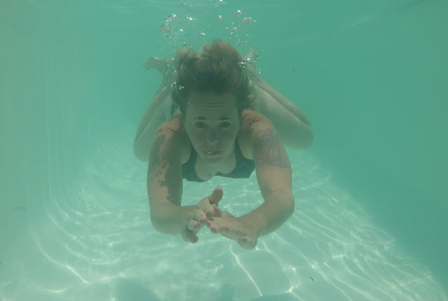 Katrina Quinn swimming underwater