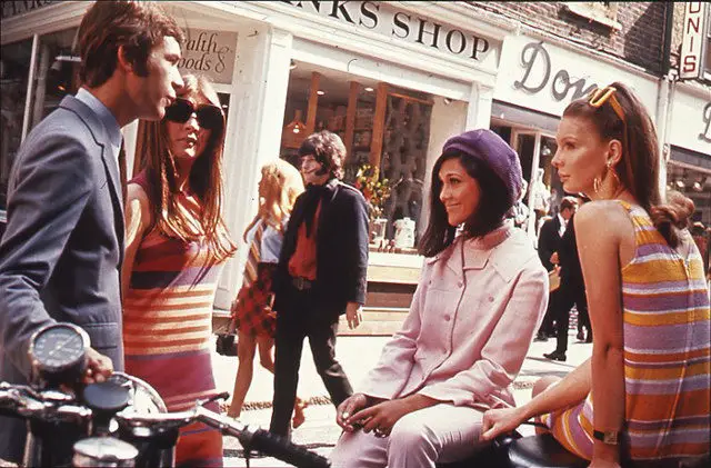 Hip young people in Carnaby Street, London in the 1960s
