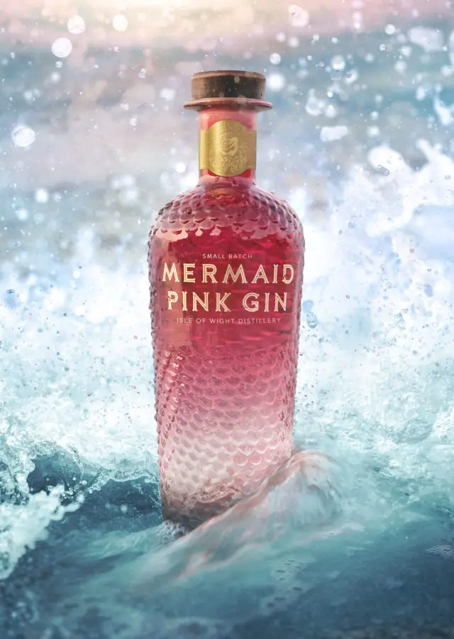 The new Mermaid Pink Gin bottle