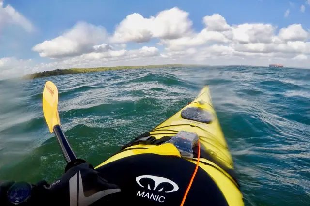 Tim Wiggins kayaking around the Isle of Wight