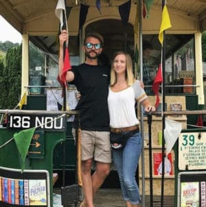Tom and Jen on the Book Bus