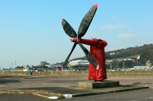 A Propeller mounted on a quayside