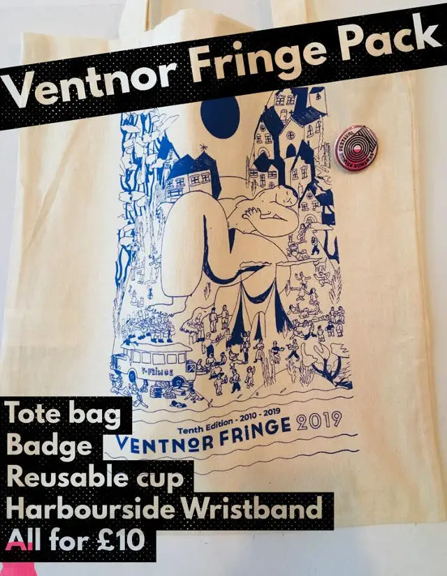 Get the V Fringe pack, bag, cup, badge, wristband