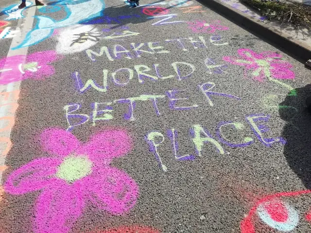 Make the world a better place graffiti