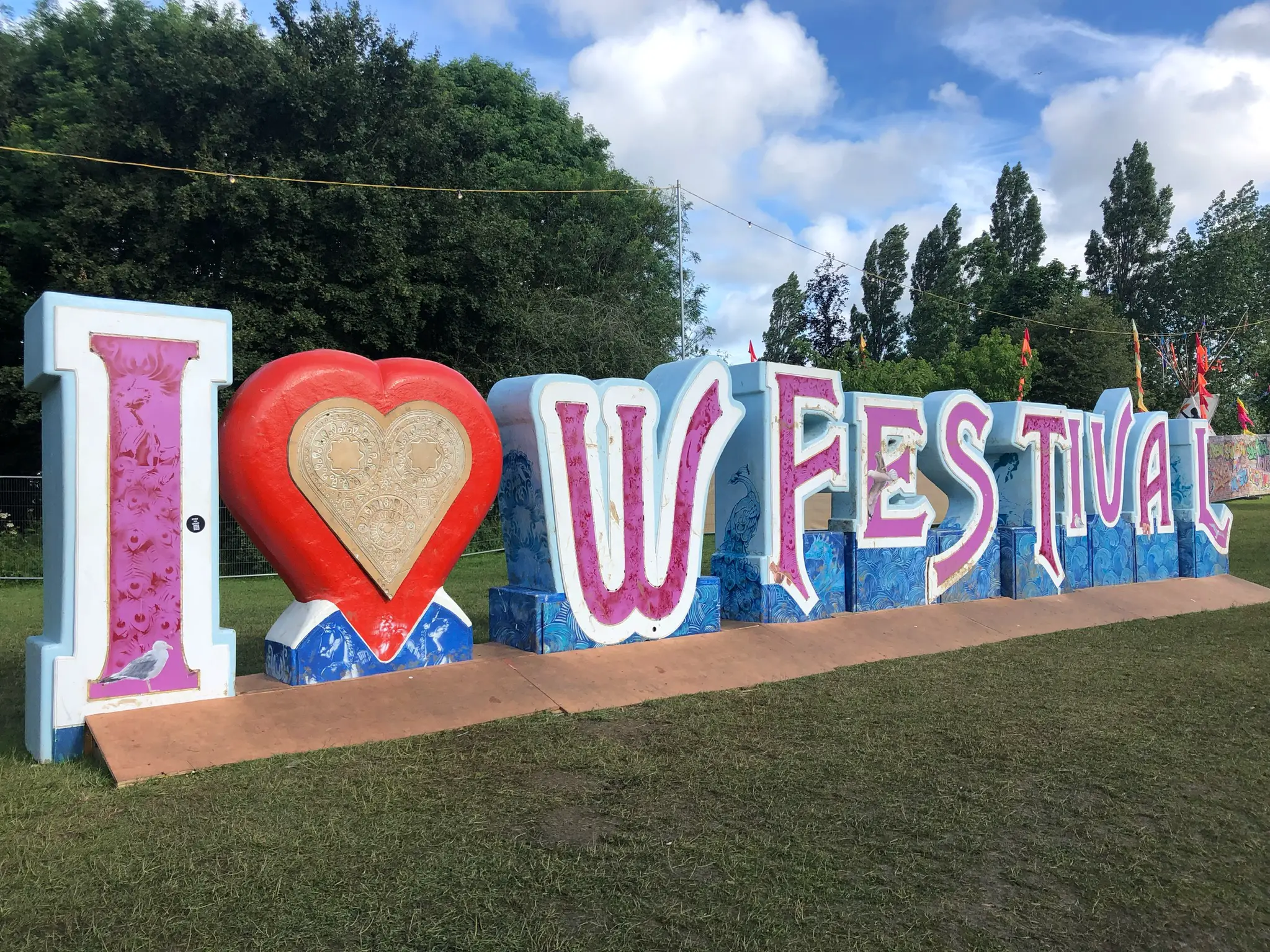 Giant letters at Isle of Wight festival