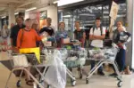 Residents taking part in plastic attack at Sainsburys