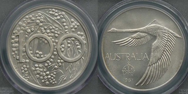 Australian Dollar commemorative coins from 1967