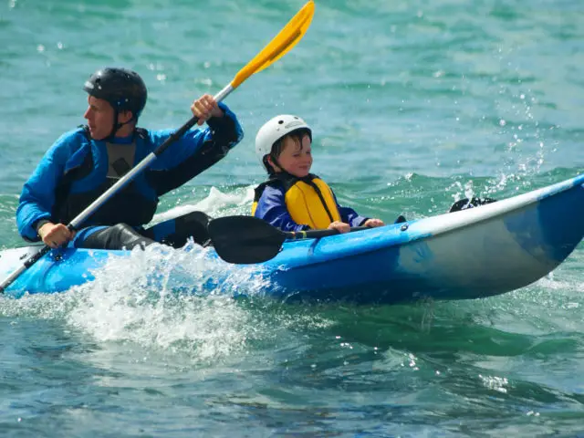Kayaking off the Isle of Wight