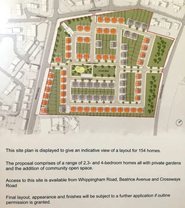The site plan shown on the information day