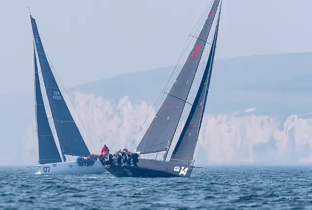 Yachts racing off the Isle of Wight