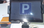 enter registration on tablet for parking at riverside