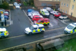 Police cars in Pound Lane car park