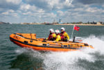 Portsmouth D-class inshore lifeboat Brian's Pride D-716 at sea during a training exercise. Shot for Portsmouth D-class fundraising appeal 2019.