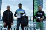 wightlink wight mountain cycle race team member on the podium