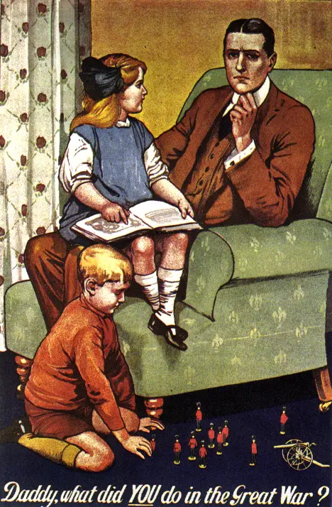 Daddy in the great war poster