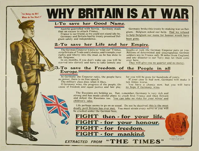 britain at war recruitment poster