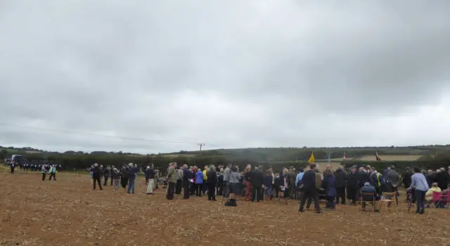 Over 150 people took part in the ceremony on the A9 Bridleway, Arreton. 