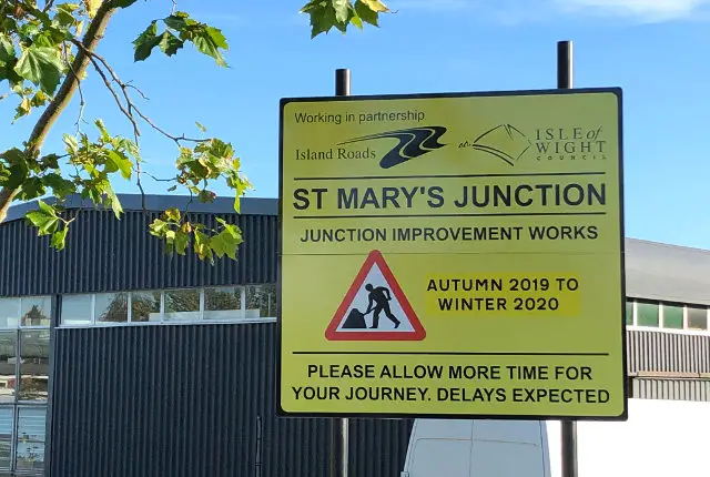st marys roadworks sign