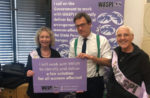 Bob Seely MP and the WASPI Pledge with Shelagh Simmons and Sally Robinson.
