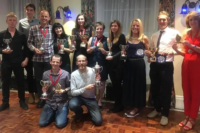 Ryde Harriers Awards winners with their trophies