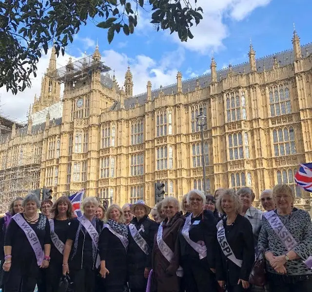 The WASPI Women outside Parliament