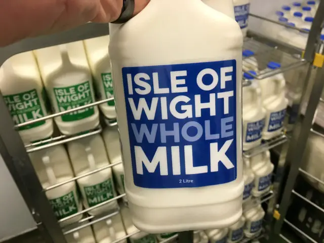Bottles of Isle of Wight milk