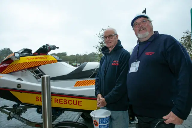 Bill Young (crew), Rod Adams (Principle Fundraiser) at the Freshwater Lifeboat community event