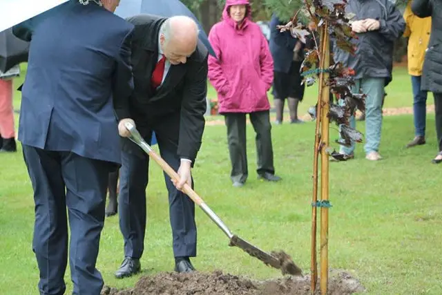 Mr Kulikovsky-Romanov planting a memorial tree