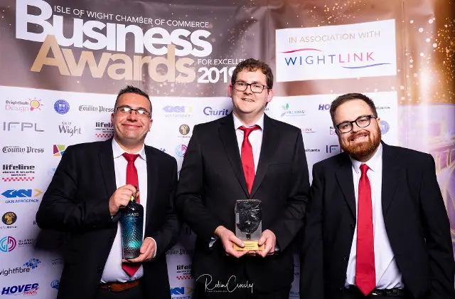 Staff from Wight Computers with their award