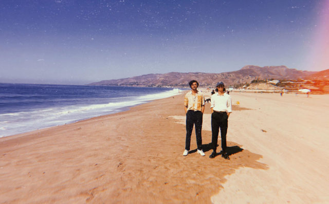 Michael and David Champion on the beach in LA