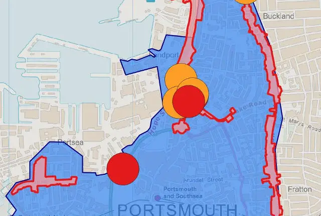 Close up map of the clean air zone