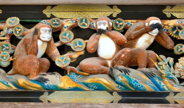 Carving of Three Wise Monkeys at Tosho-gu Shrine