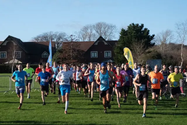 Runners taking part in the Chilly Hilly